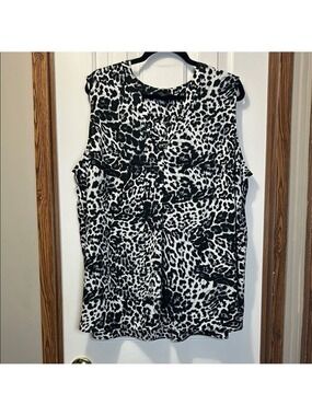 Rachel Zoe Monochrome Animal Print Tank Top EUC